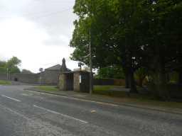 Oblique view of immediate surroundings of the Memorial Fountain, Stanhope May 2016